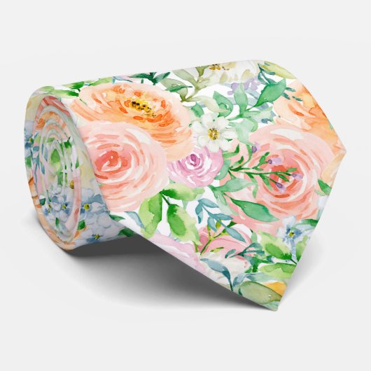 Pastel Rose Garden Krawatte (Gerollt)