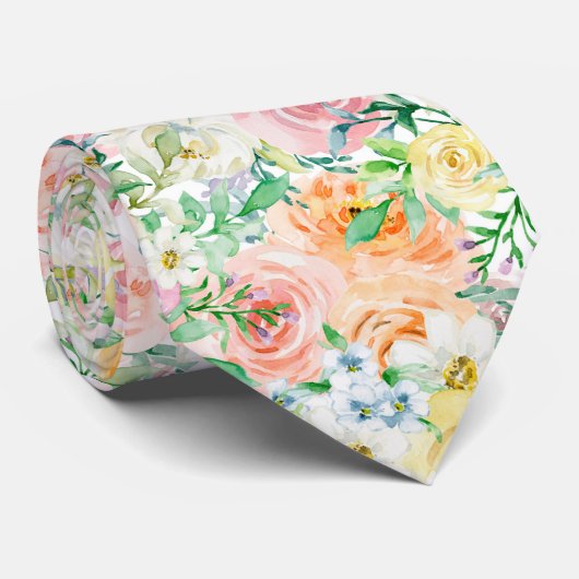 Pastel Rose Garden Krawatte (Gerollt)