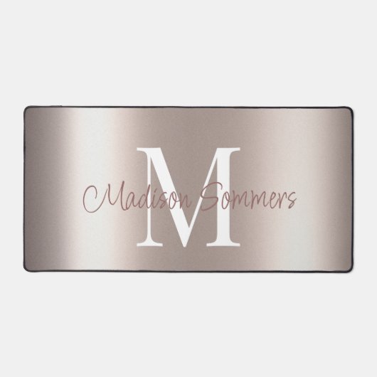 Pastel Rose Gold Fossil Schreibtischunterlage (Vorderseite)