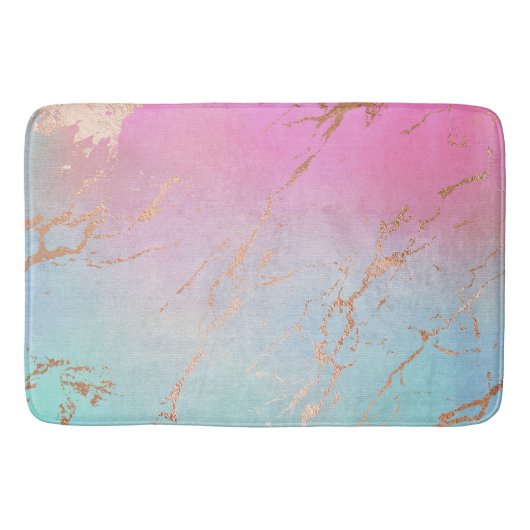 PASTEL ROSE GOLD MARBLE PATTERN BAD MAT BADEMATTE (Vorderseite)