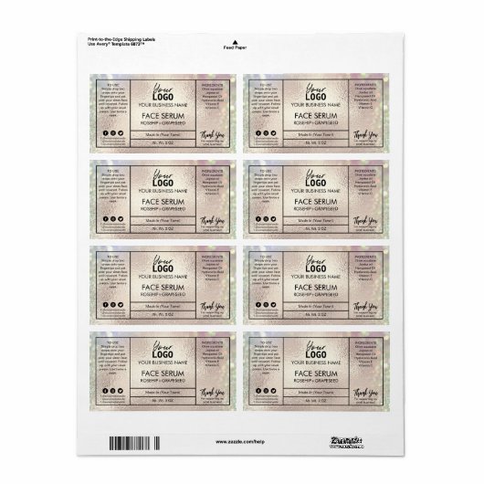 Pastel Rose Gold Modernes Gesicht Serum (Vorne)