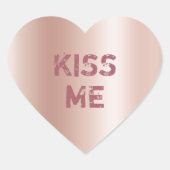 Pastel Rose Gold Ombre Konversation Herz-Aufkleber (Vorderseite)