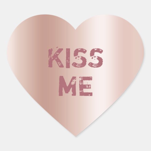 Pastel Rose Gold Ombre Konversation Herz-Aufkleber (Vorderseite)