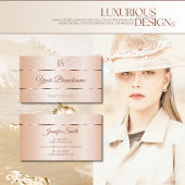 Pastel-Rose Korallenfesseln Glitzer und Initialen Visitenkarte