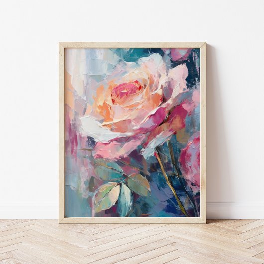 Pastel-Rose Moderne Abstrakte Malerei Poster