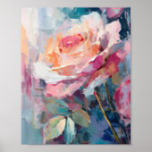 Pastel-Rose Moderne Abstrakte Malerei Poster (Vorne)