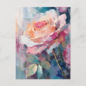 Pastel-Rose Moderne Abstrakte Malerei Postkarte (Vorderseite)