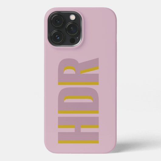 Pastel Rose pink Shadow Monogram with name stylish iPhone Hülle (Rückseite)