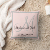 Pastel-Rose Pink und silber-grau Hochzeitsnadel Kissen (Decke)