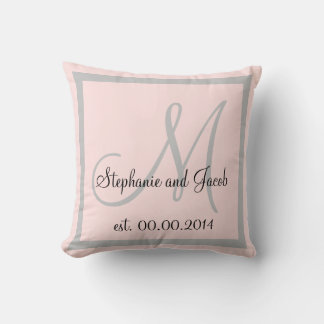 Pastel-Rose Pink und silber-grau Hochzeitsnadel Kissen