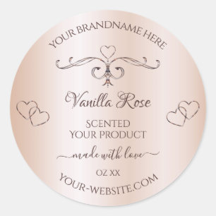 Pastel Rose Rosa Produktkennzeichnungen Verzierte Runder Aufkleber