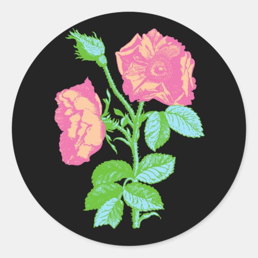 Pastel-Rose Runder Aufkleber (Vorderseite)