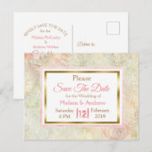 Pastel-Rose Save the Date Hochzeitskarten Ankündigungspostkarte (Vorne/Hinten)