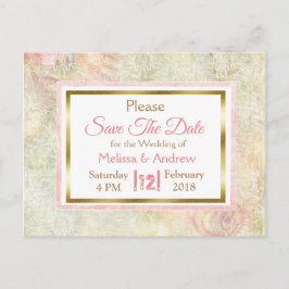 Pastel-Rose Save the Date Hochzeitskarten Ankündigungspostkarte