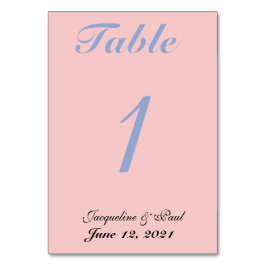 Pastel Rose und Blue Wedding Reception Numbers Tischnummer