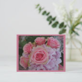 Pastel Rose und Hydrangea Blume DIY Postkarte (Stehend Vorderseite)