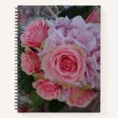 Pastel-Rose und Hydrangea-Blume-Notebook Notizblock (Vorderseite)