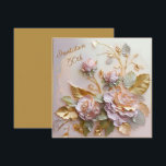 Pastel Rosegold Rose 50. Einladung<br><div class="desc">Diese Skulptur der Rose ist eine wunderbare Ergänzung zu jeder Osterfeier oder als Geschenk zum Feiern der Saison. Die hellen, zarten Farben und Details werden bestimmt alle, die es sehen, begeistern und inspiriert. Die bildhauerischen Rose wirken insgesamt fröhlich und fröhlich, die zarten pastellfarbenen Rose und glänzenden Goldblätter vereinen sich zu...</div>