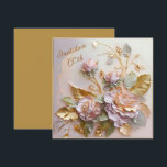 Pastel Rosegold Rose 60. Einladung<br><div class="desc">Diese Skulptur der Rose ist eine wunderbare Ergänzung zu jeder Osterfeier oder als Geschenk zum Feiern der Saison. Die hellen, zarten Farben und Details werden bestimmt alle, die es sehen, begeistern und inspiriert. Die bildhauerischen Rose wirken insgesamt fröhlich und fröhlich, die zarten pastellfarbenen Rose und glänzenden Goldblätter vereinen sich zu...</div>