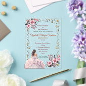 Pastel Rosewater Blush Pink Quinceañera Acryleinladungen (In Situ (Hochzeit))