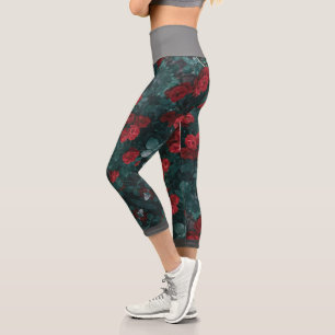 Pastel Rote Rose Blume Stilvolle Leggings