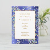 PASTEL ROYAL BLUE TEXTURED HOLOGRAPHIC INVITATION EINLADUNG (Stehend Vorderseite)