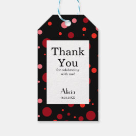 Pastel Ruby Cranberry Polka Dot Black Vielen Dank Geschenkanhänger