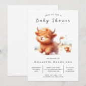 Pastel Rustic Barn Cow Babydusche Einladung (Vorne/Hinten)