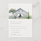 Pastel Rustic Barnyard Farm Theme Wedding RSVP Begleitkarte (Vorderseite)
