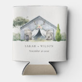 Pastel Rustic Dusky Barnyard Farm Thema Hochzeit Dosenkühler (Vorderseite)