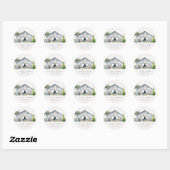Pastel Rustic Dusky Barnyard Farm Thema Hochzeit Runder Aufkleber (Blatt)
