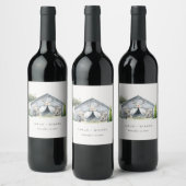 Pastel Rustic Dusky Barnyard Farm Thema Hochzeit Weinetikett (Flaschen)