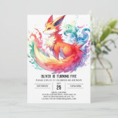 Pastel Rustic Fox Geburtstag Einladung (Stehend Vorderseite)