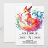 Pastel Rustic Fox Geburtstag Einladung (Vorne/Hinten)