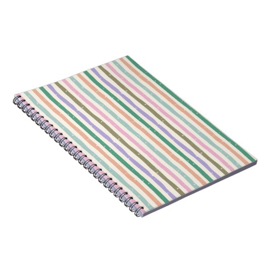 Pastel Rustic Striped Notizblock (Rechte Seite)