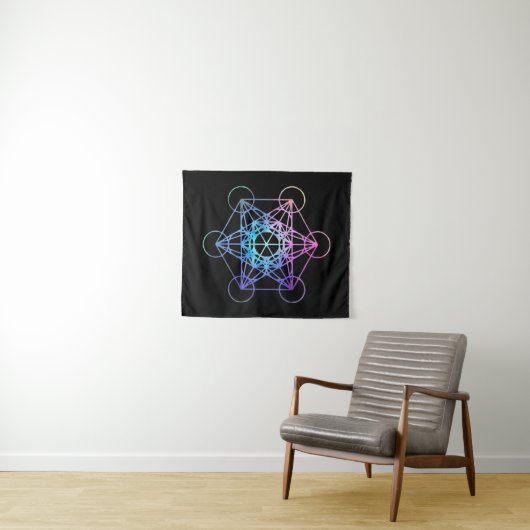 Pastel Sacred Geometry Muster Wandteppich (Beispiel (Horizontal))
