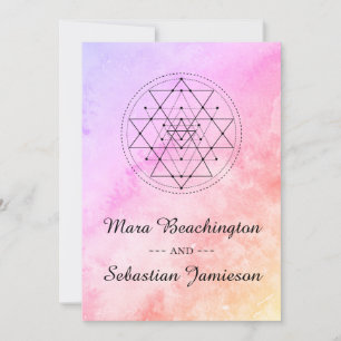 *~* Pastel Sacred Geometry Wasserfarbe Hochzeit Einladung