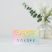 *~* Pastel SACRED String Lights Psychische Reiki Visitenkarte (Stehend Vorderseite)