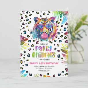 Pastel Safari, Gepard Leopard Party-Tiere Geburtst Einladung