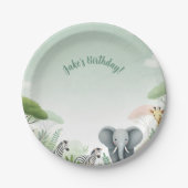 Pastel Safari Jungle Paper Teller für das Party vo (Vorderseite)