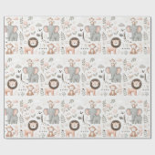 Pastel Safari Kids Wrapping Paper Geschenkpapier (Flach)