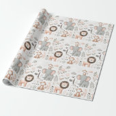 Pastel Safari Kids Wrapping Paper Geschenkpapier (Ungerollt)