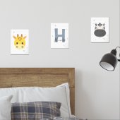 Pastel Safari Nursery Wall Art Set Giraffe Zebra (Schlafzimmer)