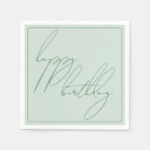 Pastel Sage Birthday Serviette (Vorderseite)
