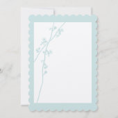 Pastel Sage Blue Snapdragon Coral Blume Hochzeit Einladung (Rückseite)