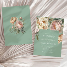 Pastel Sage Green and Blush Pink Peony Wedding