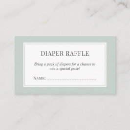 Pastel Sage Green Baby Dusche Windeln Raffle Ticke Begleitkarte