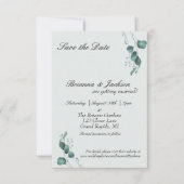 Pastel Sage Green Eucalyptus Wedding Save The Date (Vorderseite)