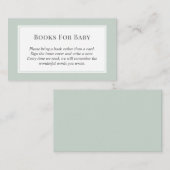 Pastel Sage Green Fall Babydusche Bücher für Baby Begleitkarte (Vorne/Hinten)