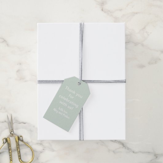 Pastel Sage Green Geschenkanhänger (Mit Garn)